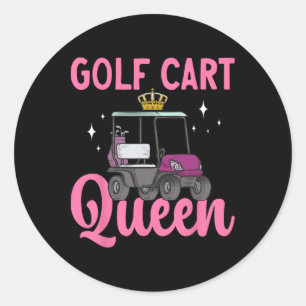 Golfkar Queen Golfen Golfer Golfkar Ronde Sticker