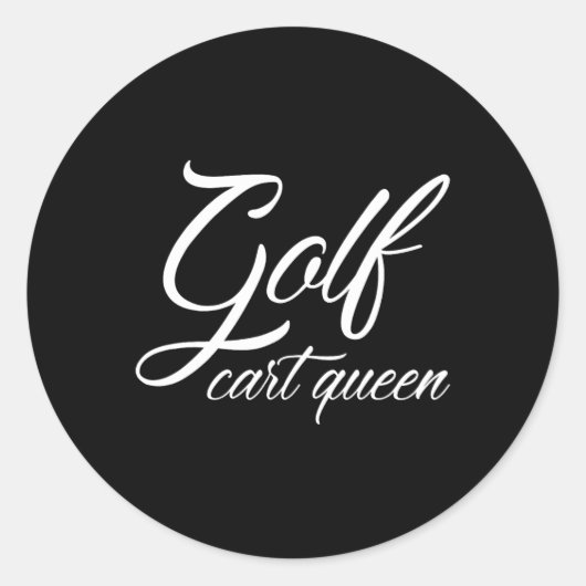 Golfkar Queen Vrouw Golfer Ronde Sticker (Voorkant)