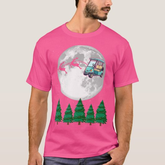 Golfkar Santa Kerstslee Grappige golfkar X T-shirt (Voorkant)