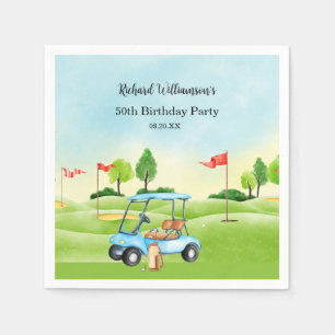 Golfkar Scenische Aangepaste Elke Jaar Verjaardag Servet
