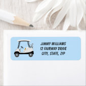 Golfkar spelen met bier en hotdog etiket (Insitu)