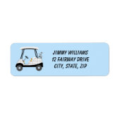 Golfkar spelen met bier en hotdog etiket (Voorkant)