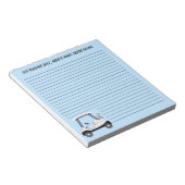 Golfkar spelen met bier en hotdog notitieblok (Schuin)