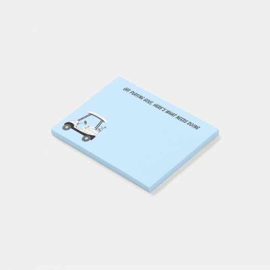 Golfkar spelen met bier en hotdog post-it® notes (Schuin)