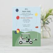 Golfkarren Modern Golfer Golf Thema Kinderen Verja Kaart (Staand voorkant)