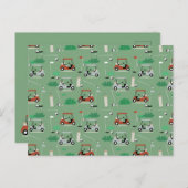 Golfkarren Modern Golfer Golf Theme Pattern Feestdagenkaart (Voorkant / Achterkant)