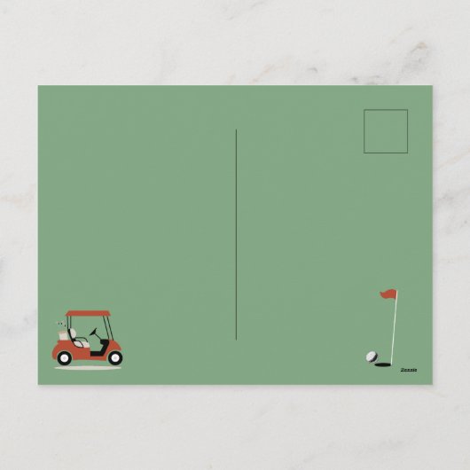Golfkarren Modern Golfer Golf Theme Pattern Feestdagenkaart (Achterkant)