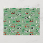 Golfkarren Modern Golfer Golf Theme Pattern Feestdagenkaart (Voorkant)