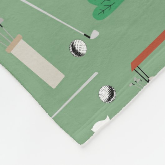 Golfkarren Modern Golfer Golf Theme Pattern Fleece Deken (Hoek)