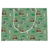 Golfkarren Modern Golfer Golf Theme Pattern Groot Cadeauzakje (Voorkant)