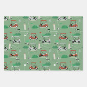 Golfkarren Modern Golfer Golf Theme Pattern Inpakpapier Vel (Voorkant 3)