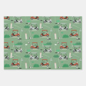 Golfkarren Modern Golfer Golf Theme Pattern Inpakpapier Vel (Voorkant 2)