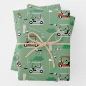 Golfkarren Modern Golfer Golf Theme Pattern Inpakpapier Vel (In situ)