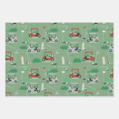 Golfkarren Modern Golfer Golf Theme Pattern Inpakpapier Vel (Voorkant)
