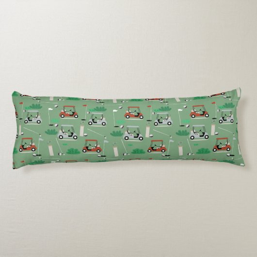 Golfkarren Modern Golfer Golf Theme Pattern Lichaamskussen (Achterkant)