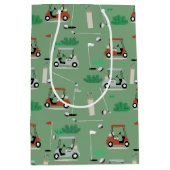Golfkarren Modern Golfer Golf Theme Pattern Medium Cadeauzakje (Voorkant)