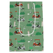 Golfkarren Modern Golfer Golf Theme Pattern Medium Cadeauzakje (Achterkant)
