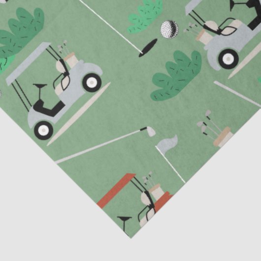Golfkarren Modern Golfer Golf Theme Pattern Tissuepapier (Detail)