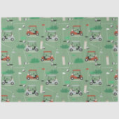 Golfkarren Modern Golfer Golf Theme Pattern Tissuepapier (Voorkant)