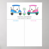 Golfkarren op cursus Gendervoorspellingsteken weer Poster (Voorkant)