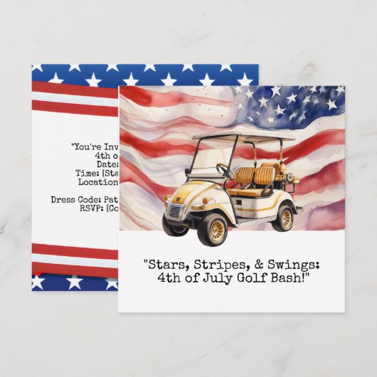 Golfkarretje 4 juli Onafhankelijkheidsdag Kaart (Voorkant / Achterkant)