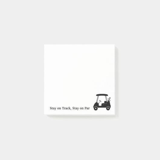 Golfkarretje blijf op koers, blijf op par post-it® notes (Voorkant)