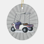 golfkarretje keramisch ornament (Links)