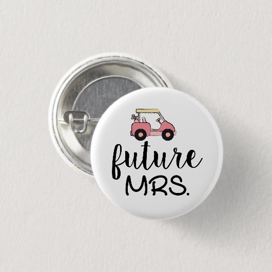 Golfkarretje met Bride-toekomst Ronde Button 3,2 Cm (Voorkant /achterkant)