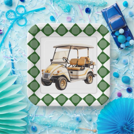 Golfkarretje Papieren Bordje (Feest)