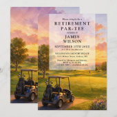 Golfkarretje Pensioenfeestje Kaart (Voorkant / Achterkant)