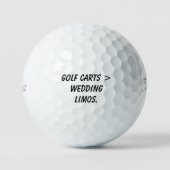 'Golfkarretjes > Trouwlimousines' Grappig trouwges Golfballen (Voorkant)