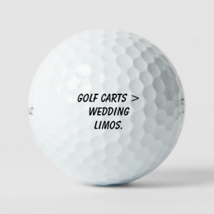 'Golfkarretjes > Trouwlimousines' Grappig trouwges Golfballen