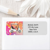 Golfkart met naam- en adreslabel etiket (Insitu)