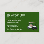 Golfkarverkoop en huurthema visitekaartje (Voorkant)