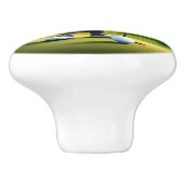 Golfkat klaar om te golfen, keramische knop (Zijkant)
