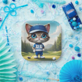 Golfkat Papieren Bordje (Feest)