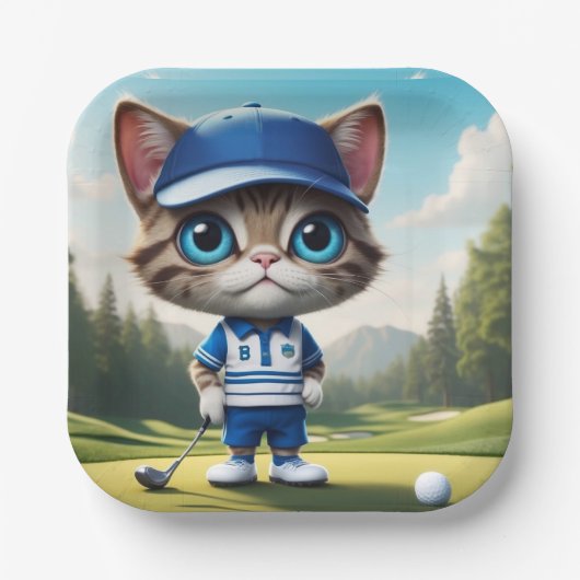 Golfkat Papieren Bordje (Voorkant)