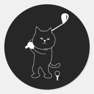 Golfkat vader Mannen Golfen Golfer Club Putting Fu Ronde Sticker
