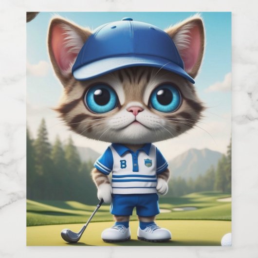Golfkat Wijn Etiket (Enkel label)