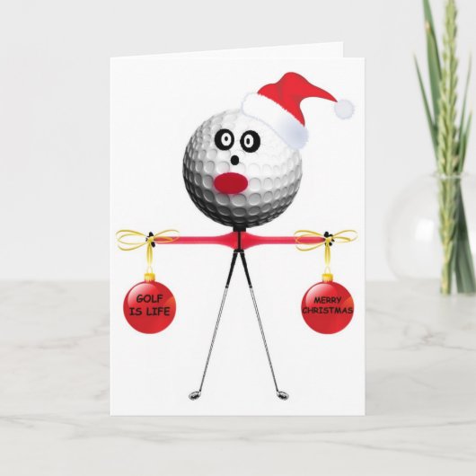 Golfkerst Feestdagen Kaart (Voorkant)