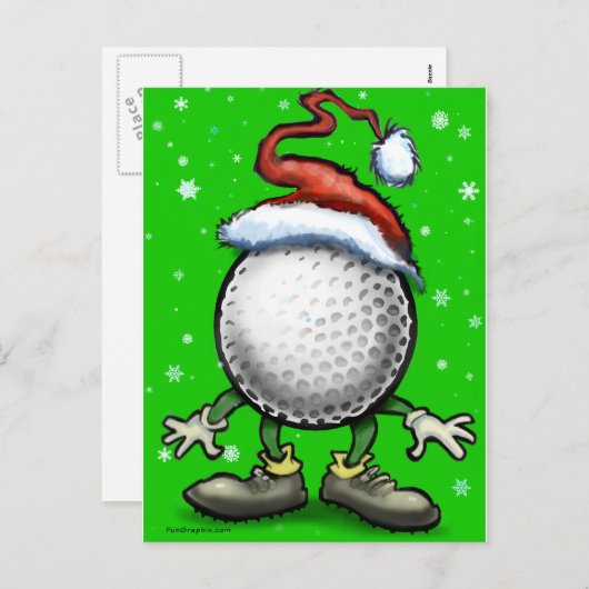 Golfkerst Feestdagenkaart (Voorkant / Achterkant)