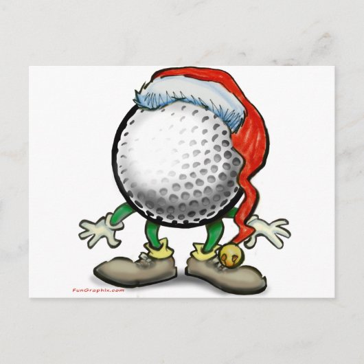 Golfkerst Feestdagenkaart (Voorkant)