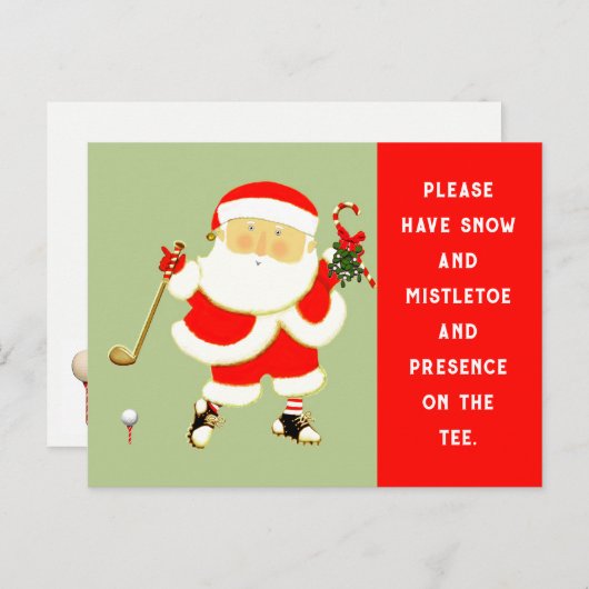 Golfkerst Feestdagenkaart (Voorkant / Achterkant)