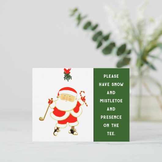 golfkerst feestdagenkaart (Staand voorkant)