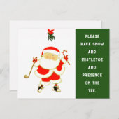 golfkerst feestdagenkaart (Voorkant / Achterkant)