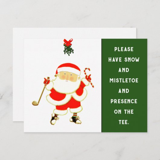 golfkerst feestdagenkaart (Voorkant / Achterkant)