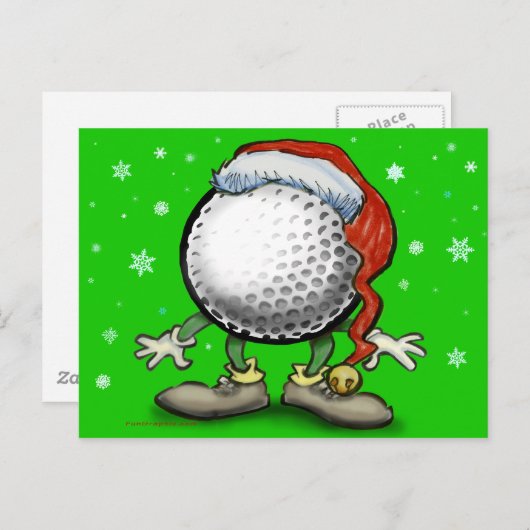 Golfkerst Feestdagenkaart (Voorkant / Achterkant)