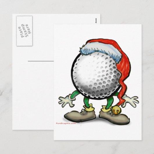 Golfkerst Feestdagenkaart (Voorkant / Achterkant)
