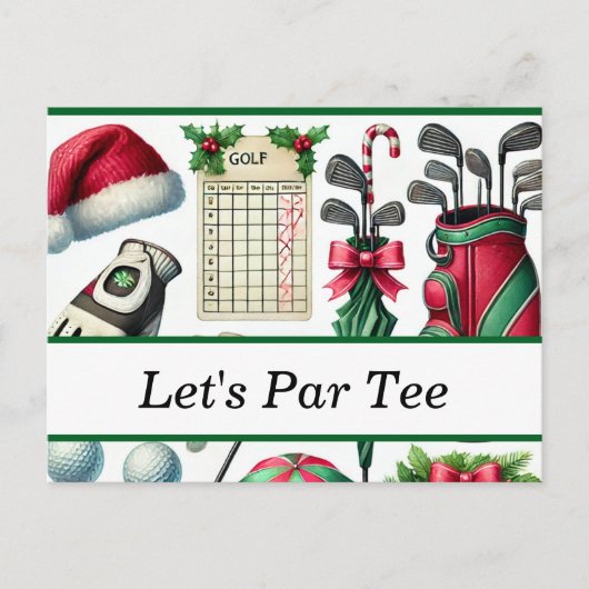 Golfkerst in juli voor golfer met de Kerstman Feestdagenkaart (Voorkant)