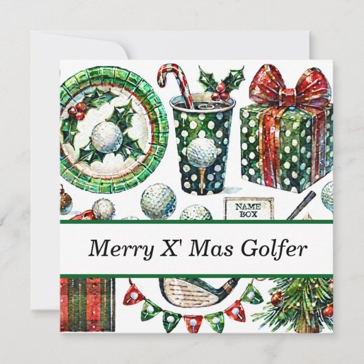 Golfkerst in juli voor golfer met de Kerstman Feestdagenkaart (Voorkant)